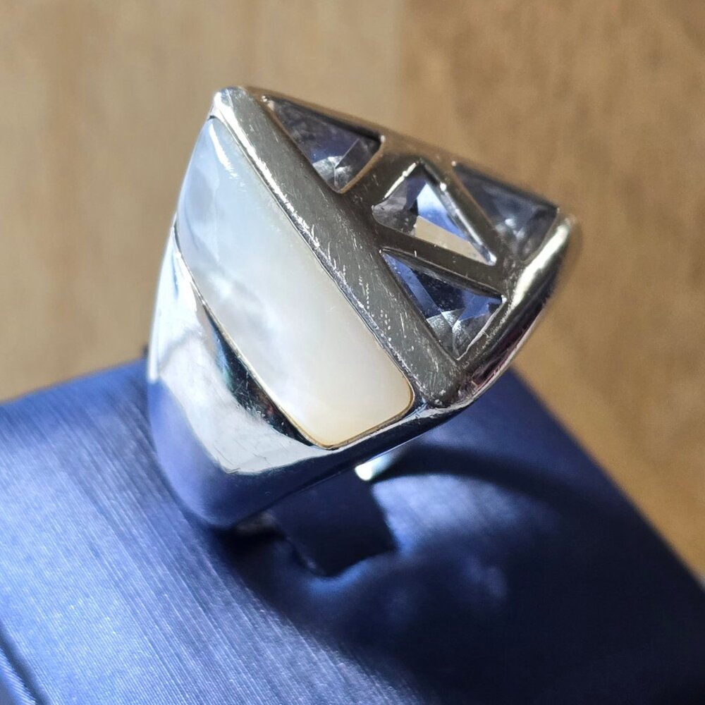 Sterling Silver Ring, Assymetrical and Interesting